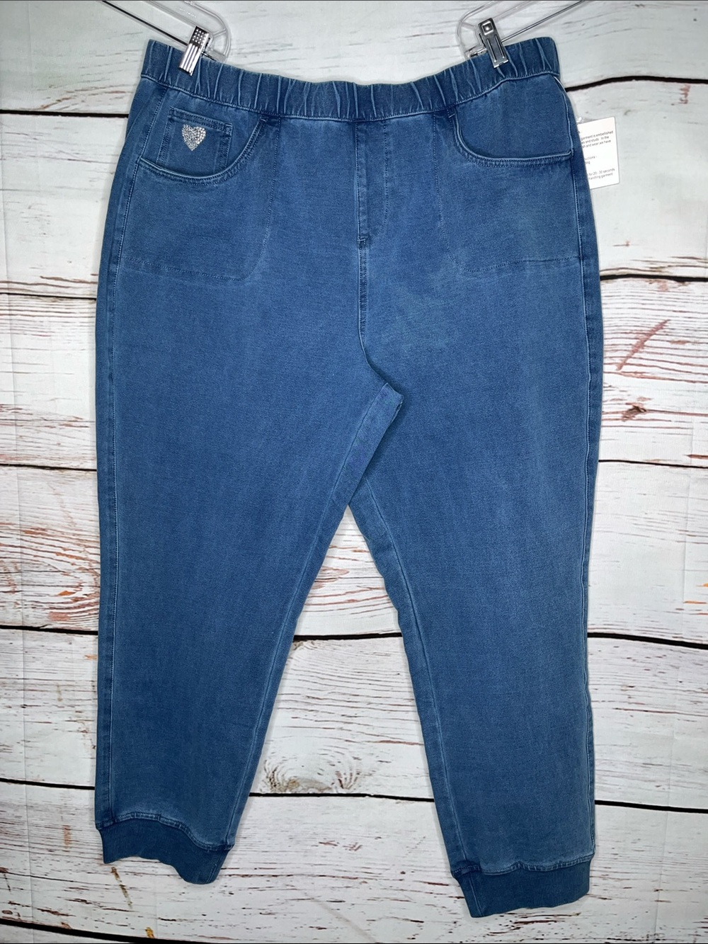 Dream Jeannes by Quacker Factory NWT Size XL Blue Denim Pull On Jean Jogger
